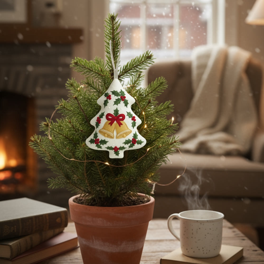 Rubbyoo Tree-shaped Embroidery Kit - Christmas Bell | Winter Holiday Artwork | Creative Stitch Craft - image 6