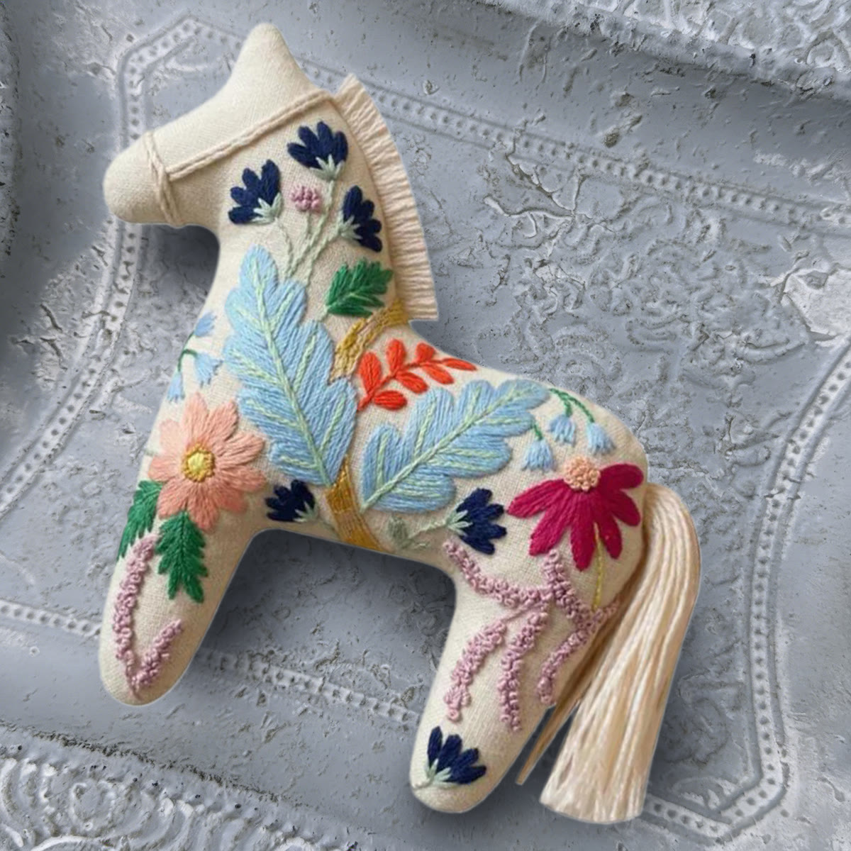 Rubbyoo Dala Horse Embroidery Kit - Vibrant Botanic | Unique Hanging Decor | Adorable Animal Craft  - image 7