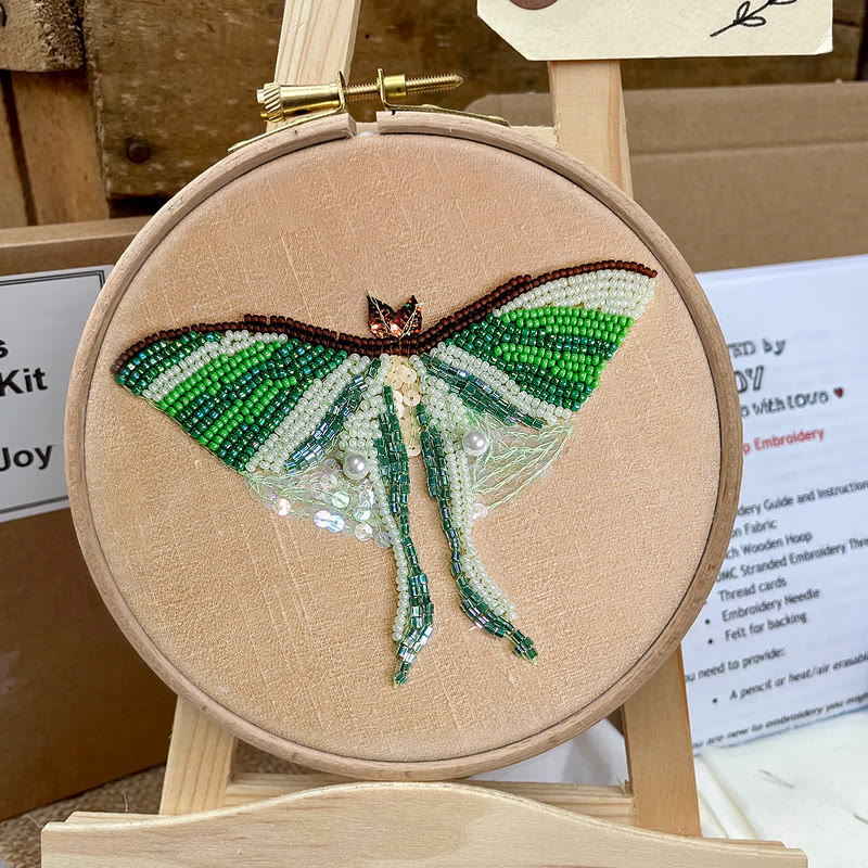 Rubbyoo Bead Embroidery Kit - Green Luna Moth | Exquisite Handmade Craft | Nice Home Decor - image 8