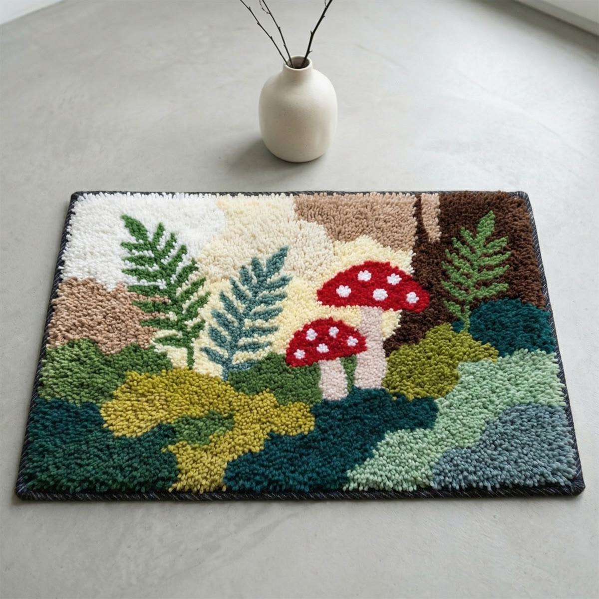 Rubbyoo Latch Hook Rug Kit - Moss Plant | Aesthetic Floor Mat | Vintage Handmade Art  - image 8