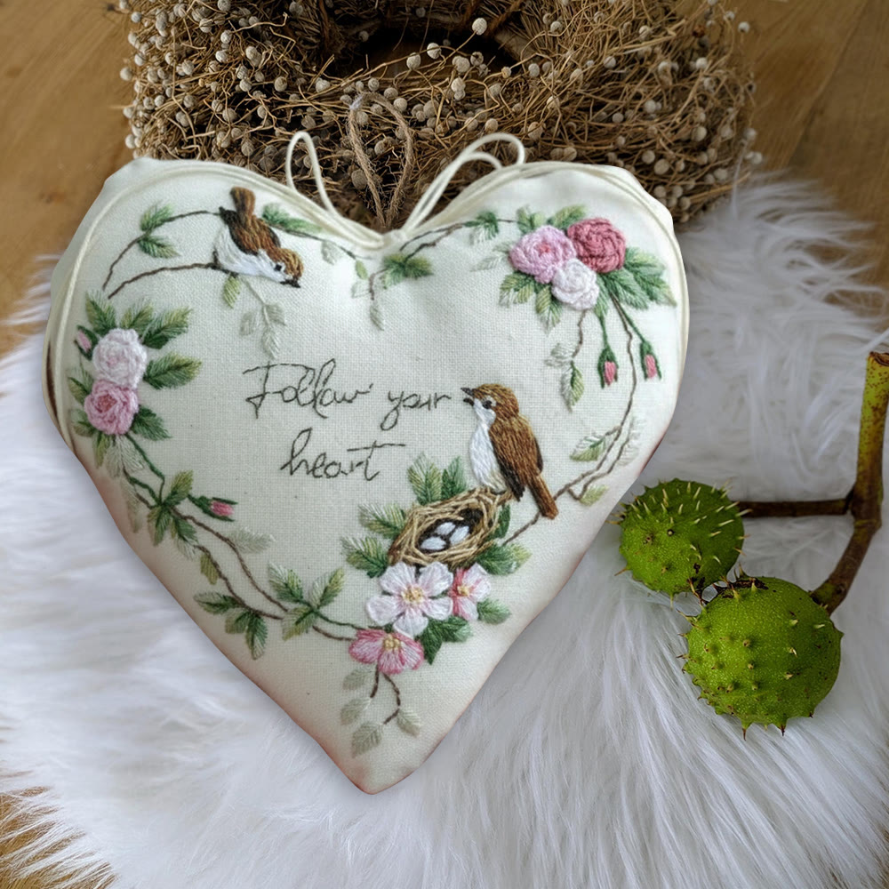 Rubbyoo Heart Embroidery Kit - Follow Your Heart | Handmade Heart Decor | Diy Craft For Friend  - image 6