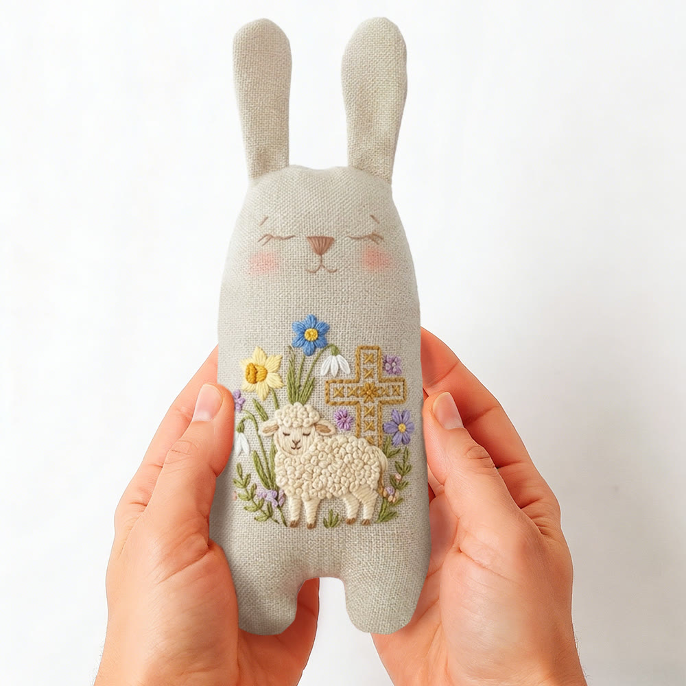 Rubbyoo Bunny Toy Embroidery Kit - Cross And Sheep | Eligious Christian Gift |handmade Bunny Craft  - image 8