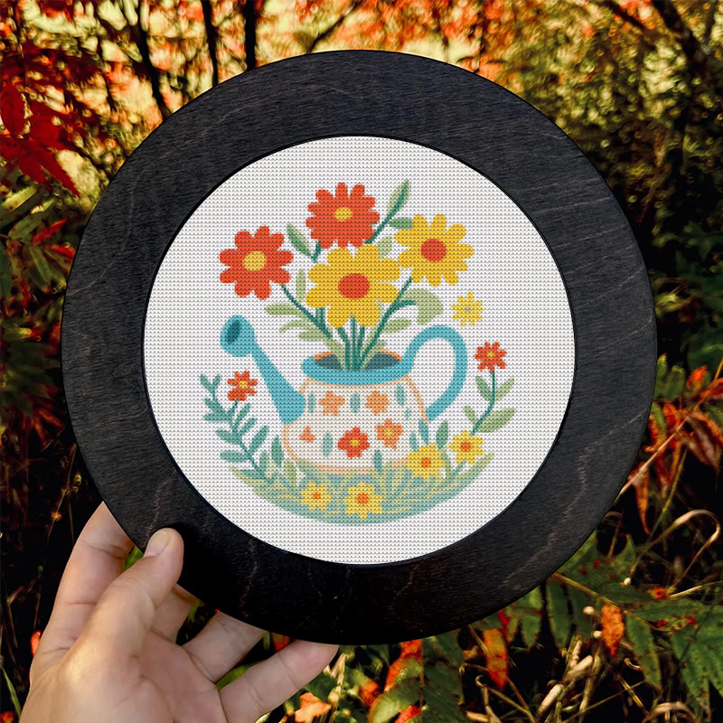 Cross Stitch Kit - Watering Can | Floral Handmade Needlework | Perfect For Wall Hanging  - image 10