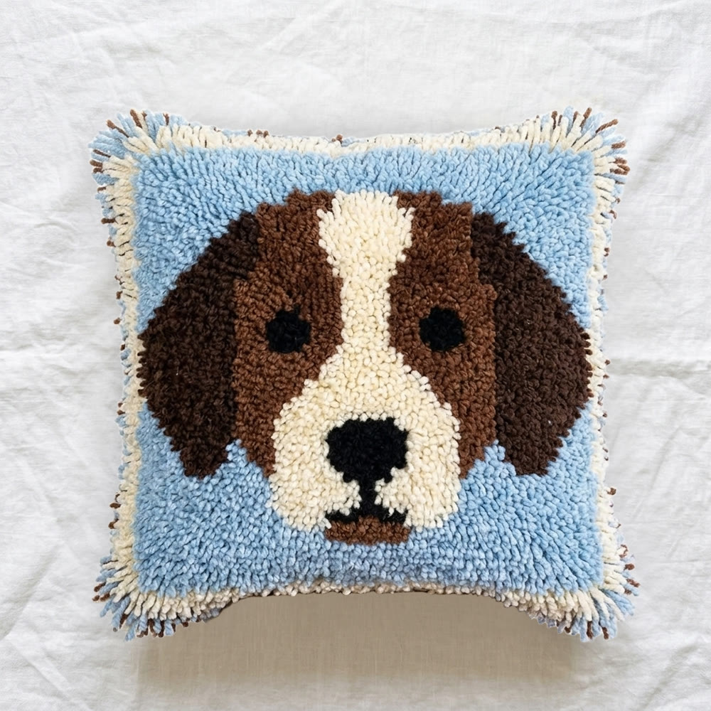 Rubbyoo Latch Hook Pillow Kit - Brown Puppy | Adorable Animal Home Decor | Perfect Gift For Dog Lovers - image 6