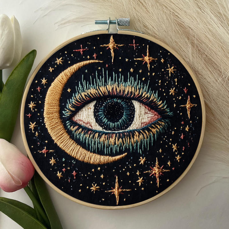 Rubbyoo Embroidery Kit - Witchy Eye | Celestial Decorative Craft | Gothic Needle Artwork - image 7