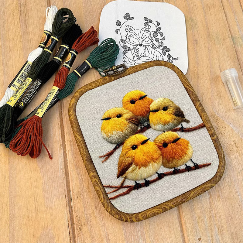 Rubbyoo Embroidery Kit - Yellow Birds On Branch | Unique Embroidery Art | Diy Holiday Gift - image 9