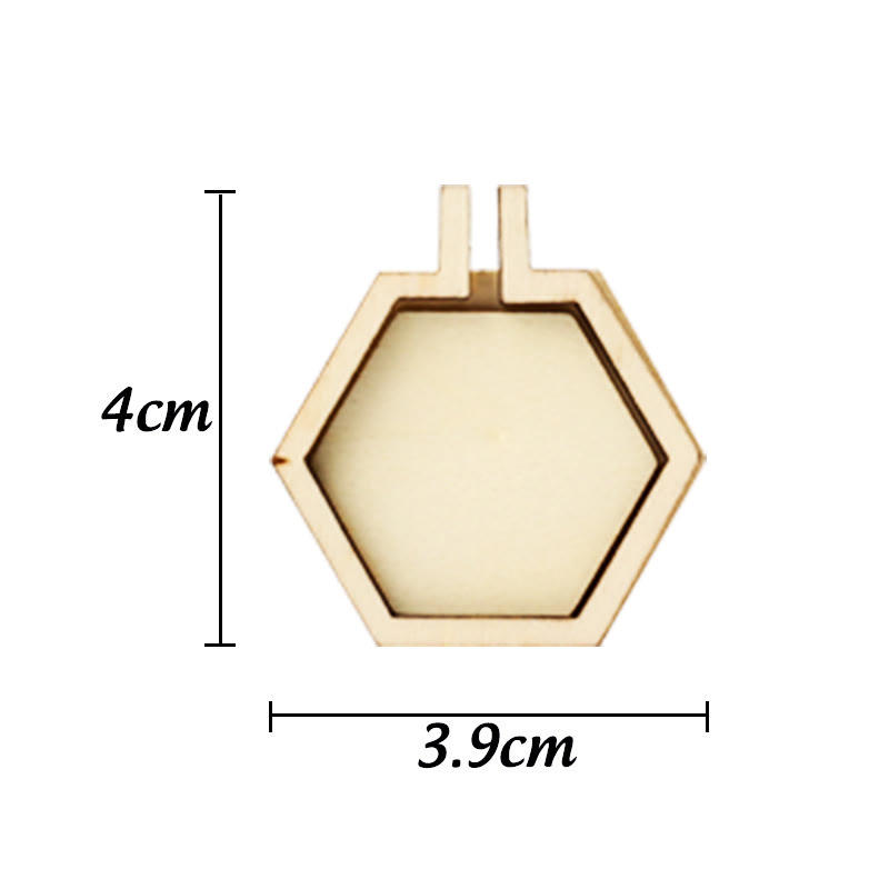 Embroidery Mini Wooden Hoops | Cross Stitch Frame | Diy Sewing Accessories - Hexagon ( 3.9*4cm) - 10pcs - image 15
