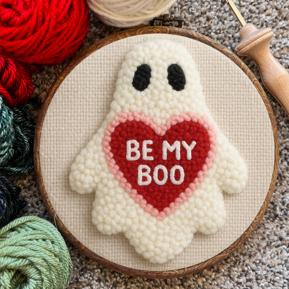 Cute Ghost "be My Boo" Punch Needle Kit – Easy-to-make Diy Project | Confessional Handmade Gift - image 6