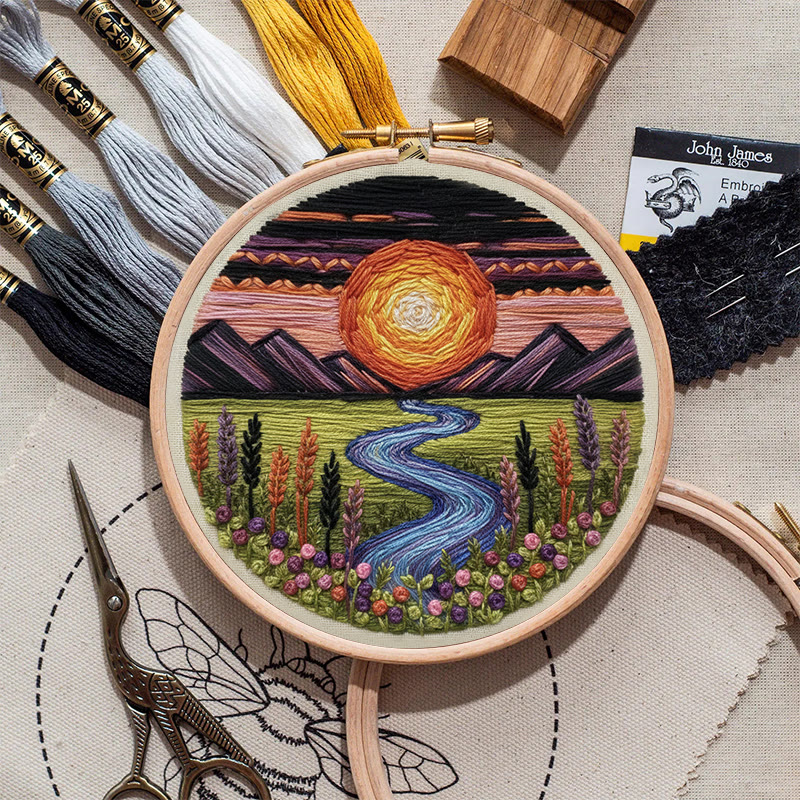 Rubbyoo Embroidery Kit - Mystery View | Special Landscape Craft | Decorative Hoop Art - image 9