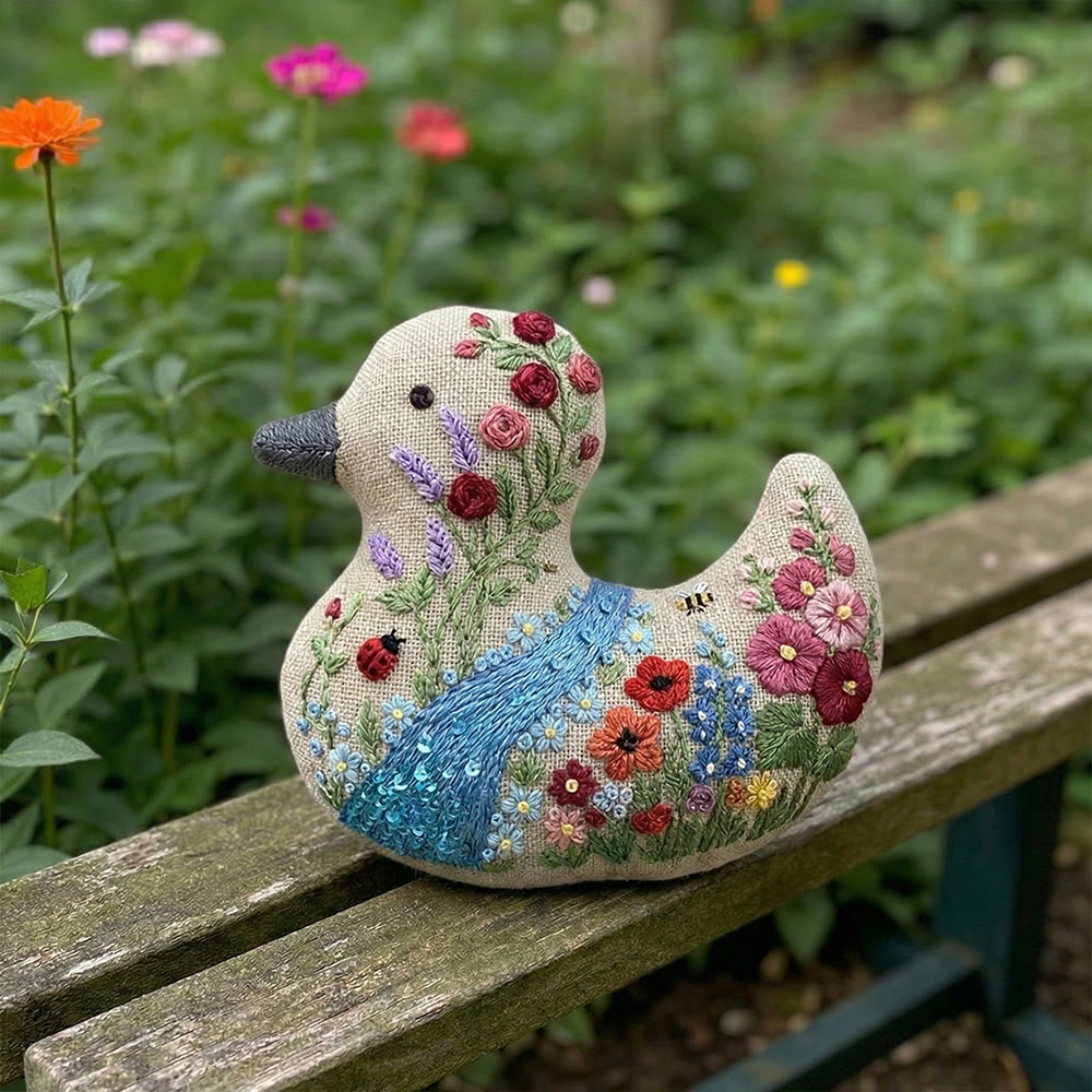 Rubbyoo Duck Embroidery Kit - Stream Rose Garden | Flowering Handmade Art | Gift For Mother - image 7