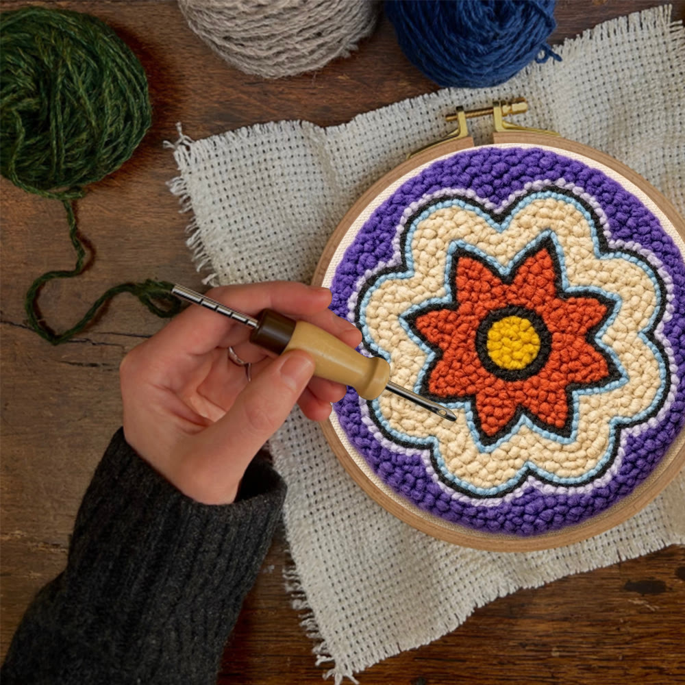 Mandala Bloom Punch Needle Kit - Handmade Desk Ornament | Perfect Craft For Beginner - image 6