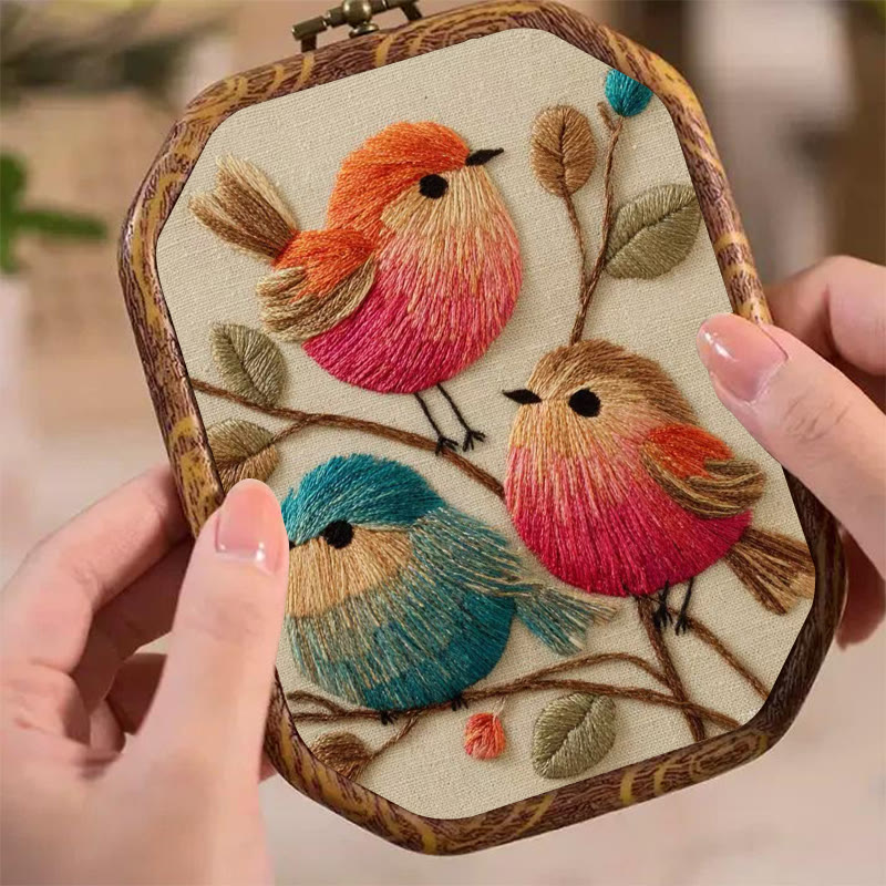 Rubbyoo Embroidery Kit - Vibrant Birds | Animal Hoop Art | Handmade Room Ornament - image 5