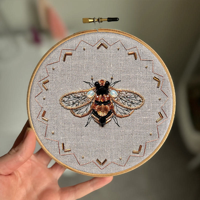 Rubbyoo Bead Embroidery Kit - Golden Bee | Easy Handmade Needlepoint | Diy Decorative Ornament - image 6