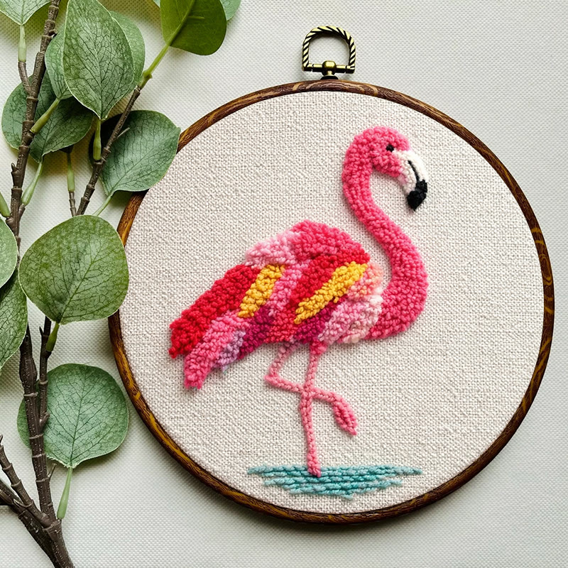 Tropical Flamingo Punch Needle Kit - Delightful Handcraft | Eye-catching Home Addition - image 6