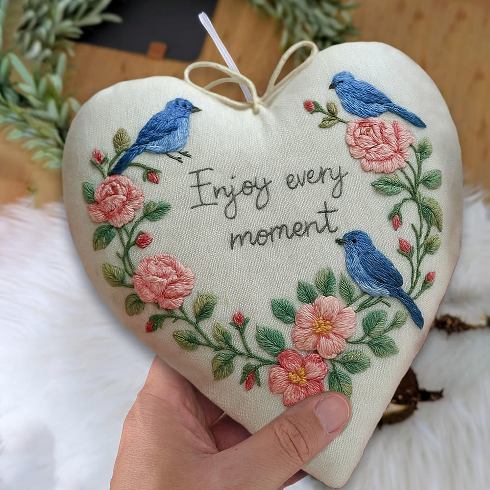 Rubbyoo Heart Embroidery Kit - Enjoy Every Moment | Handmade Wall Decor | Perfect Gift For Crafter - image 8