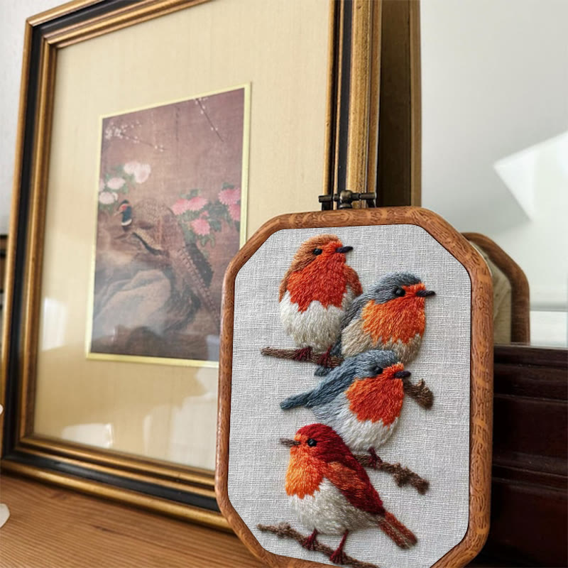 Rubbyoo Embroidery Kit - Robin Birds | Diy Animal Craft | Gifts For Bird Lovers - image 4
