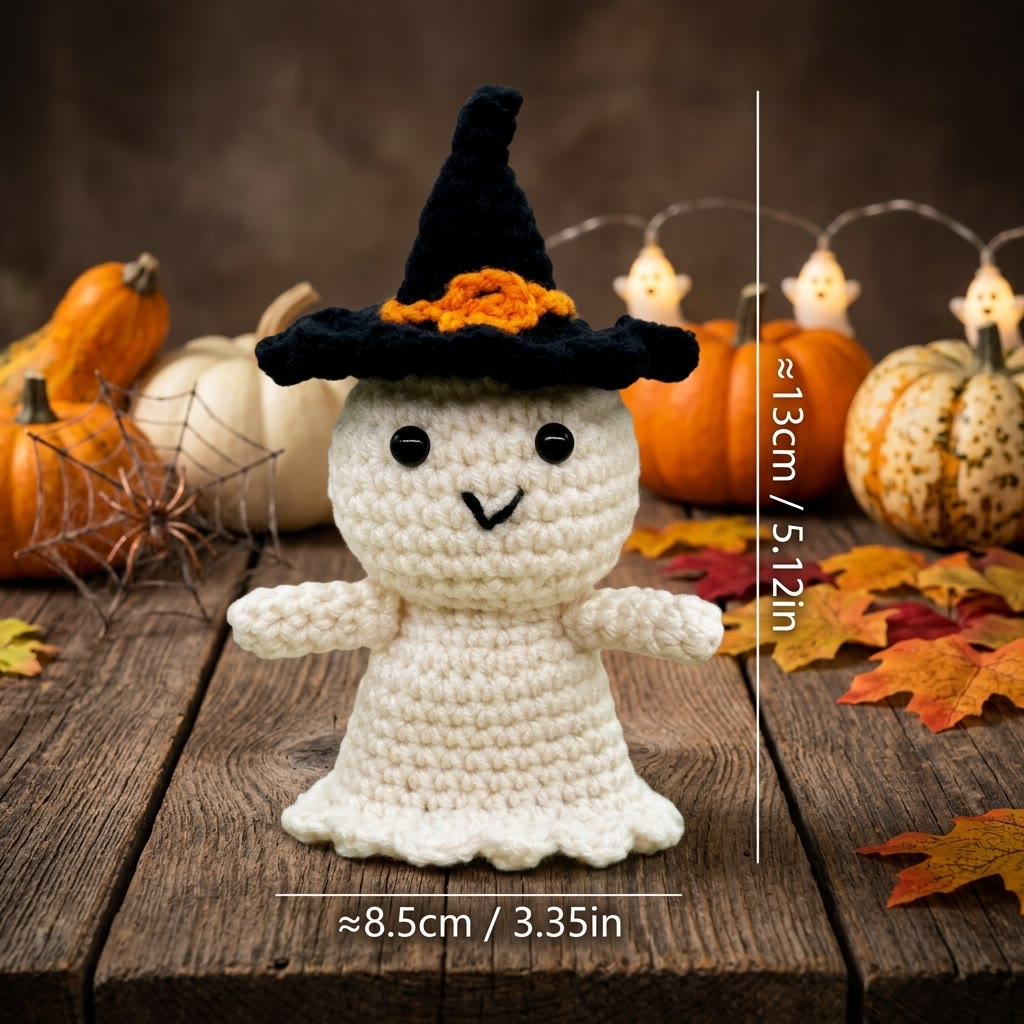 Rubbyoo Crochet Halloween Figurine - Quirky Festive Gift For Kids | Nice For Holiday Party  - Ghost - image 2