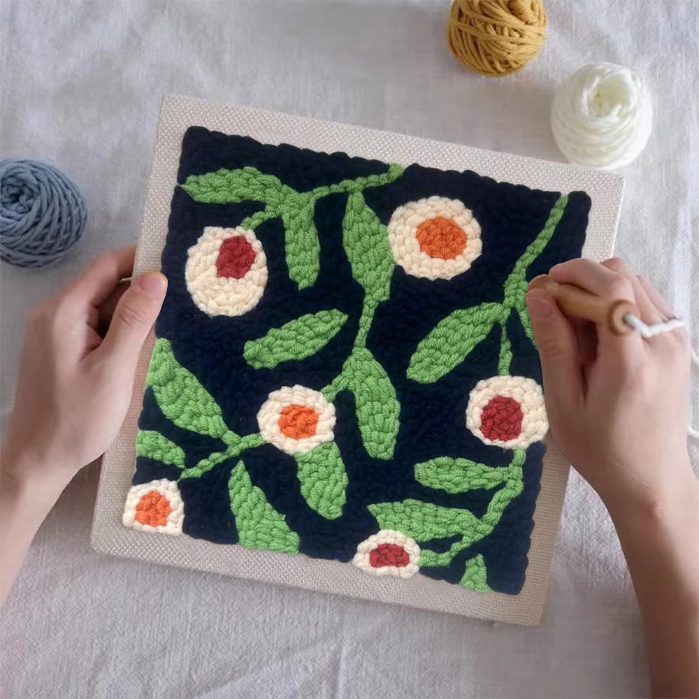 Blooming Flower Square Punch Needle Kit - Handmade Home Decoration | Floral Craft For Mom - image 3