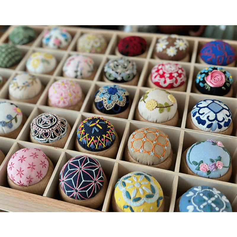 Wooden Embroidery Pin Cushion Pin Keeper - image 10