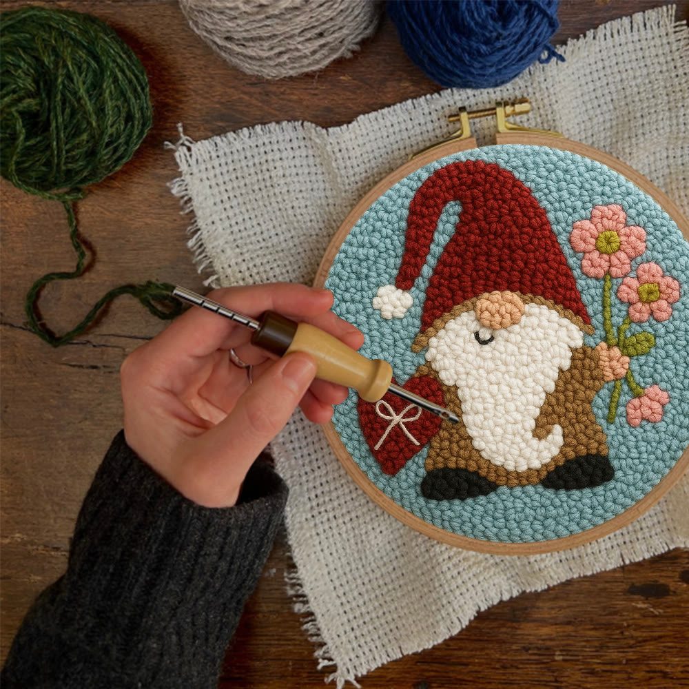 Heart and Flower Themed Gnome Punch Needle Kit – Romantic Gifting Top Pick | Warm Decorative Accent - image 6