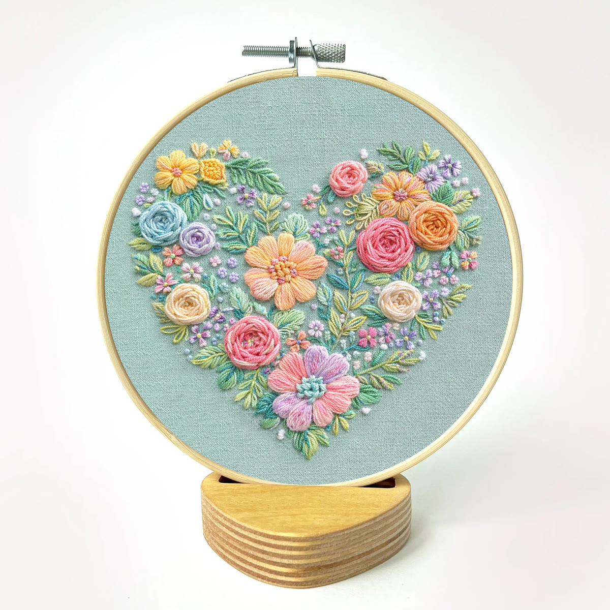 Rubbyoo Embroidery Kit - Blooming Love | Unique Floral Heart | Handmade Gifts For Mother - image 9
