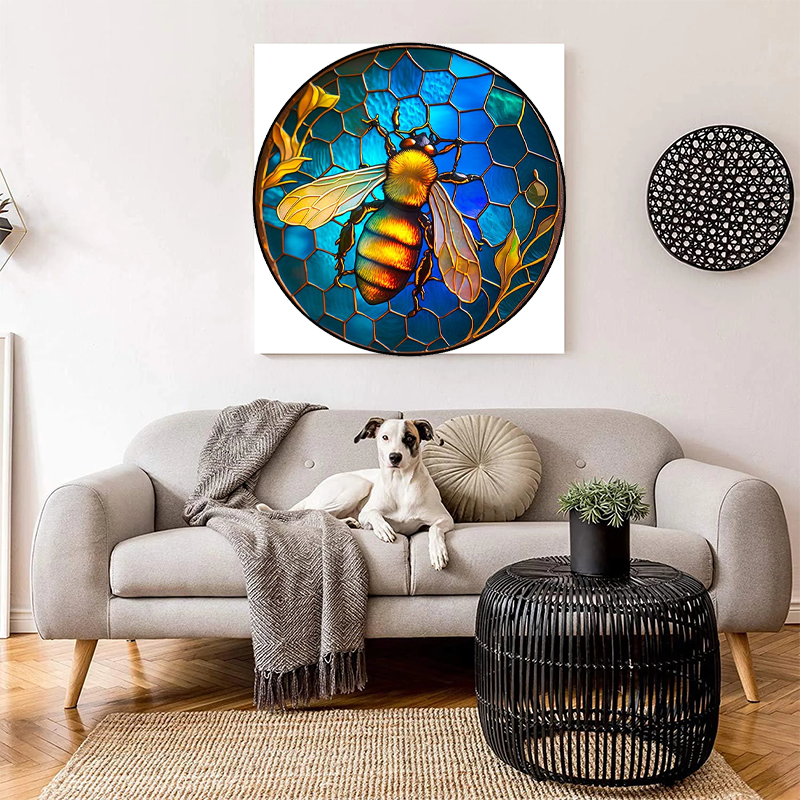 Honey Bee Windows Graphic - Wooden Jigsaw Puzzle