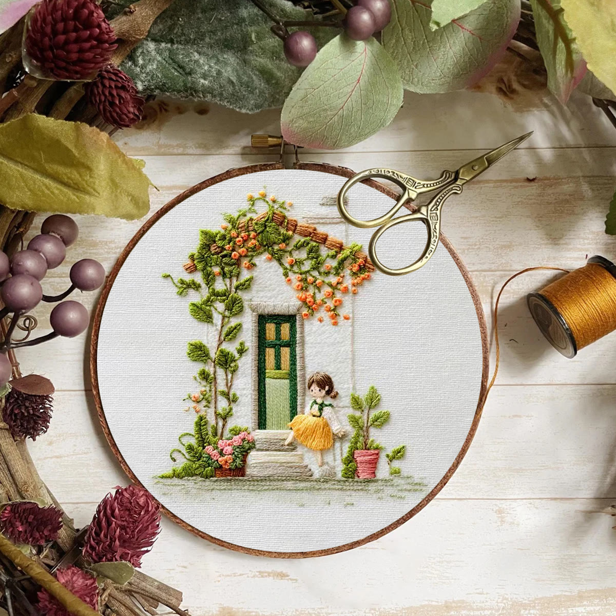 Rubbyoo Embroidery Kit - Aesthetic House | Diy Needle Craft | Perfect For Wall Hanging - image 10