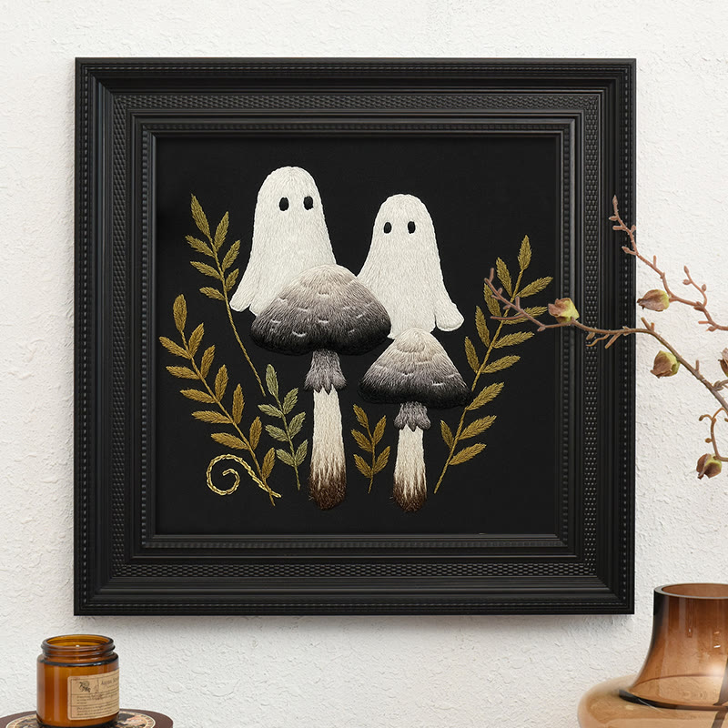 Rubbyoo Embroidery Kit - Helloween Spooky Mushroom | Diy Housewarming Present | Needlework For Beginner - Embroidery Kit Plus An Extra Frame - image 9