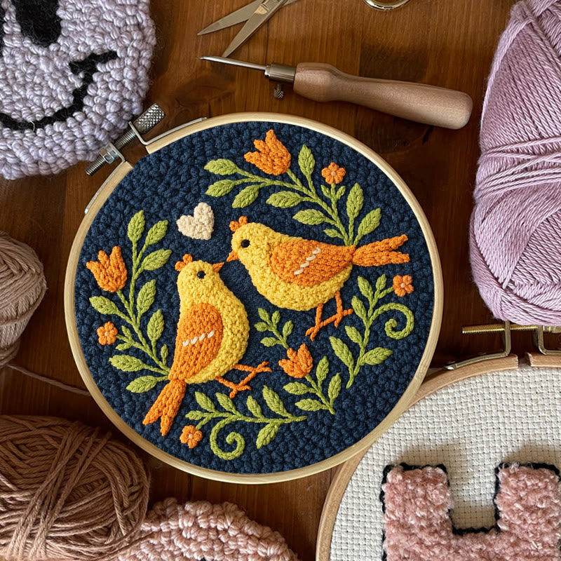 Heart-tethered Twin Birds Punch Needle Kit – Couple-focused Gifting Must-have | Warm Ambiance Decor - image 7