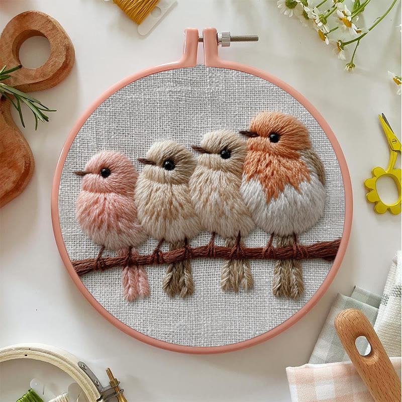 Rubbyoo Embroidery Kit - Little Birds On Branch | Cozy Home Accent | Decorative Stitch Art - image 6