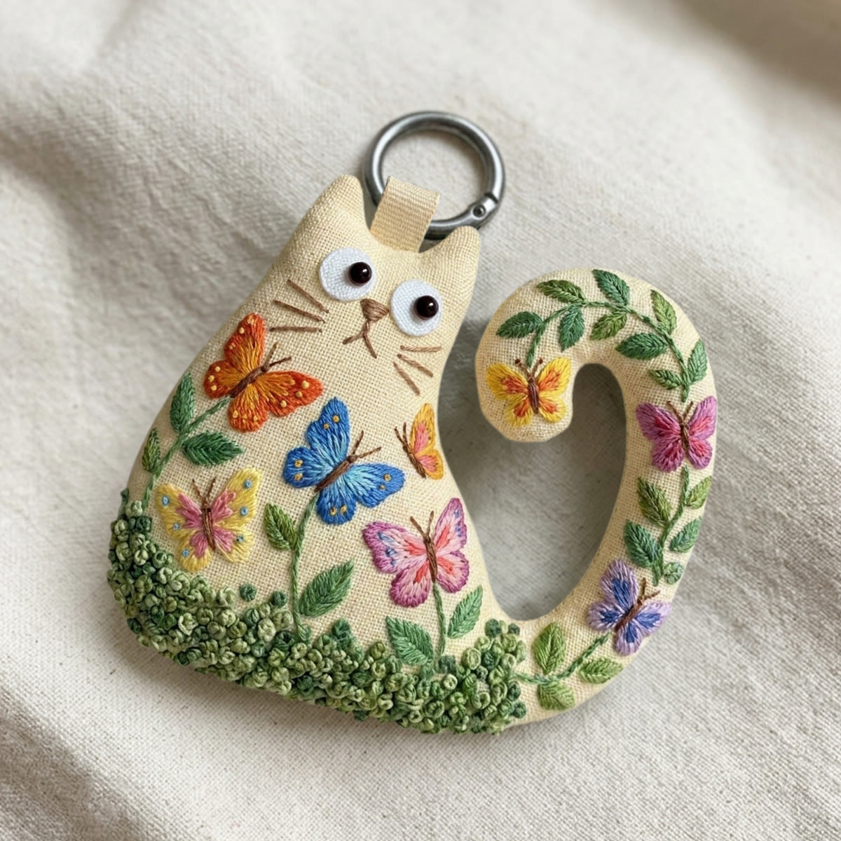 Rubbyoo Cat Embroidery Kit - Butterfly And Floral | Whimsical Gift For Her | Dreamy Nursery Decor - image 4
