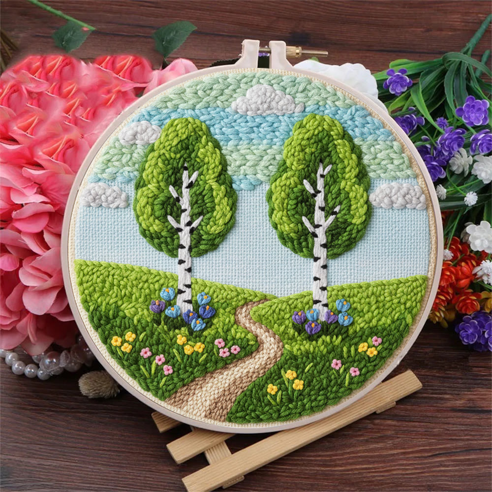 Spring Woodland Path Punch Needle Kit – Entry-level Diy Craft | Indoor Scenic Wall Hanging - image 3