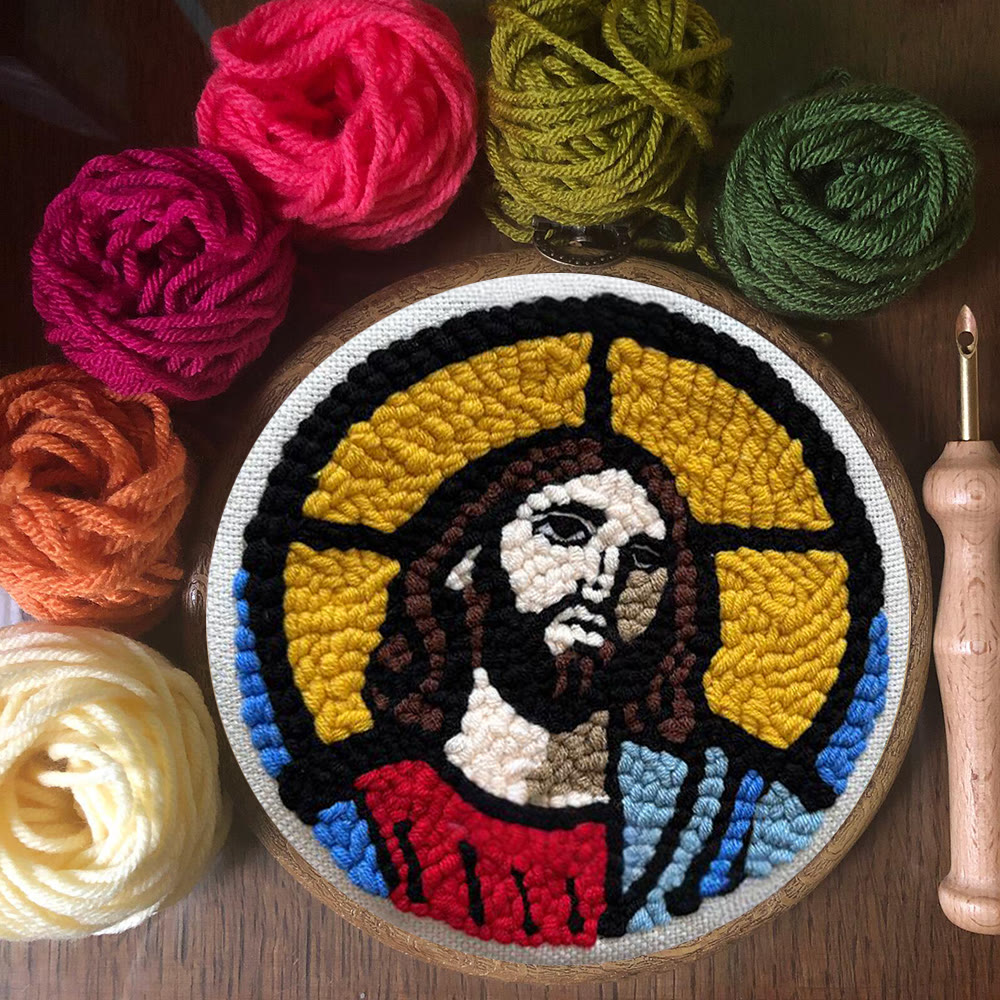 Jesus Christ Punch Needle Kit - Religious Wall Hanging |  Diy Handmade Craft - image 7