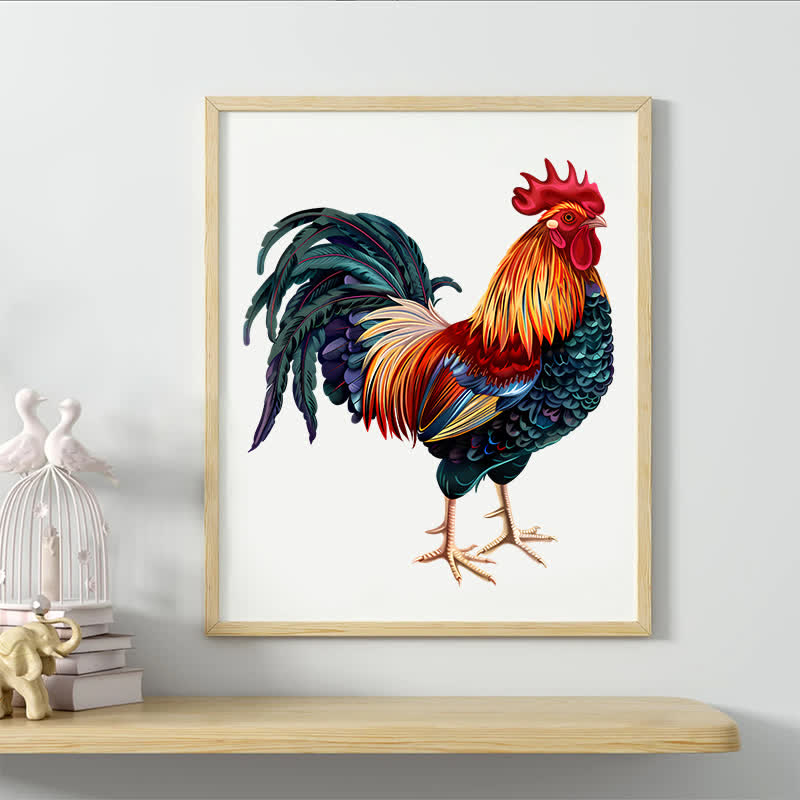 Rooster Hen - Wooden Jigsaw Puzzle