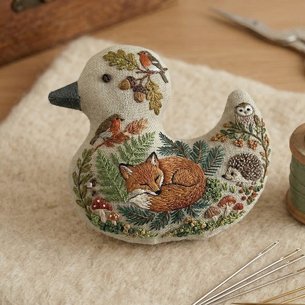 Rubbyoo Duck Embroidery Kit - Sleeping Fox | Handmade Animal Collection | Creative Car Hanging  - image 7