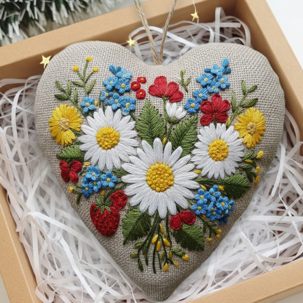 Rubbyoo Heart Embroidery Kit - Daisy Love | Floral Needle Craft | Easy Handmade Project - image 7