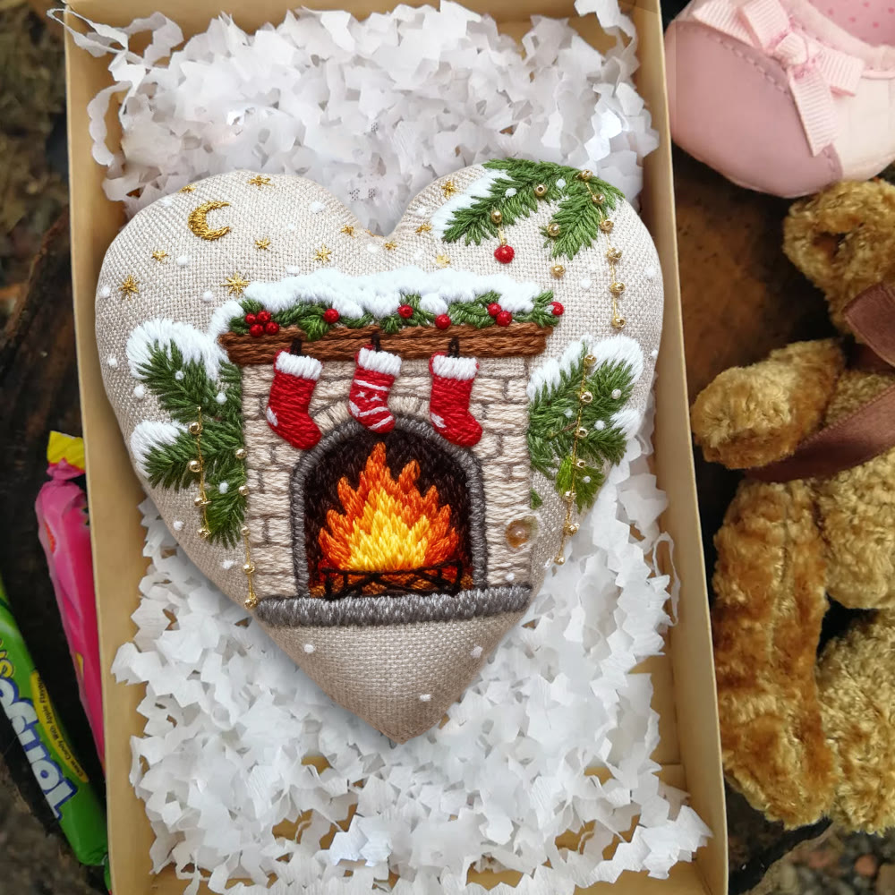 Rubbyoo Heart Embroidery Kit - Christmas Mantelpiece | Diy Christmas Tree Decor | Personalized Handmade Art - image 9