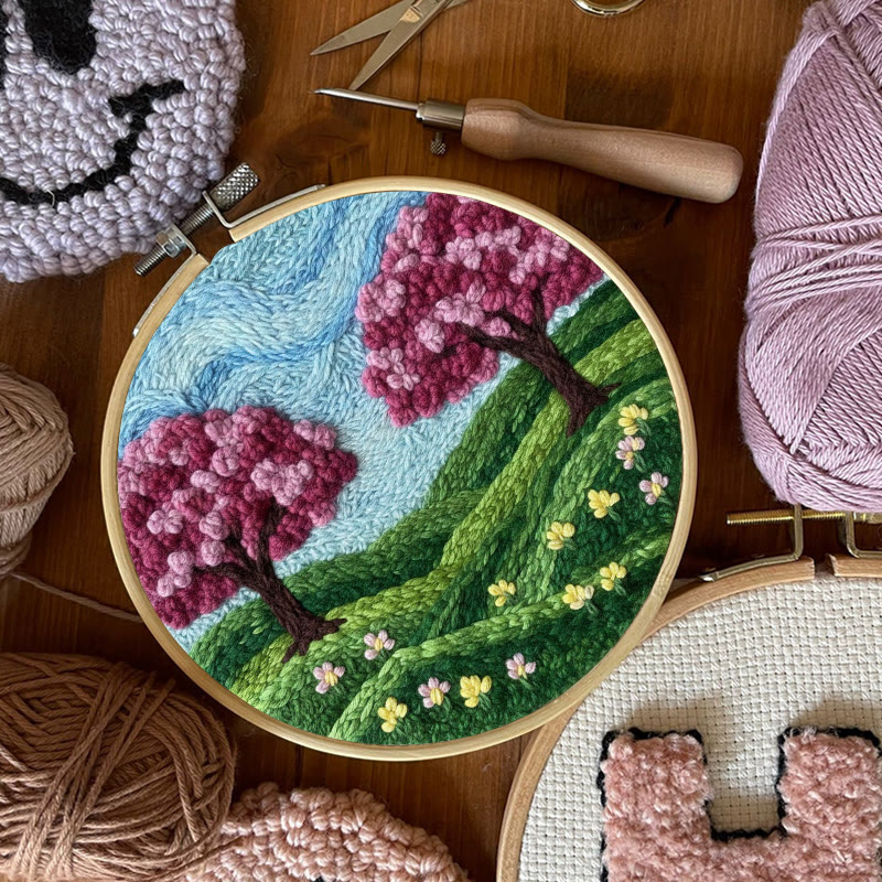 Spring Cherry Blossom Twin Trees Punch Needle Kit – Fresh Spring Decor Hanger | Newbie-friendly Diy Craft - image 9