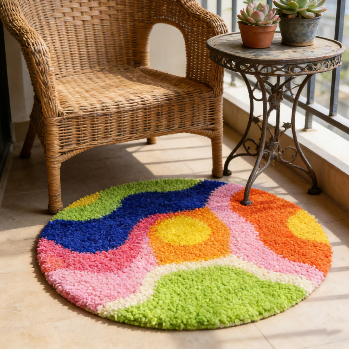Rubbyoo Latch Hook Rug Kit - Colourful Design | Handmade  Room Decor | Special Gift For Friend - image 4