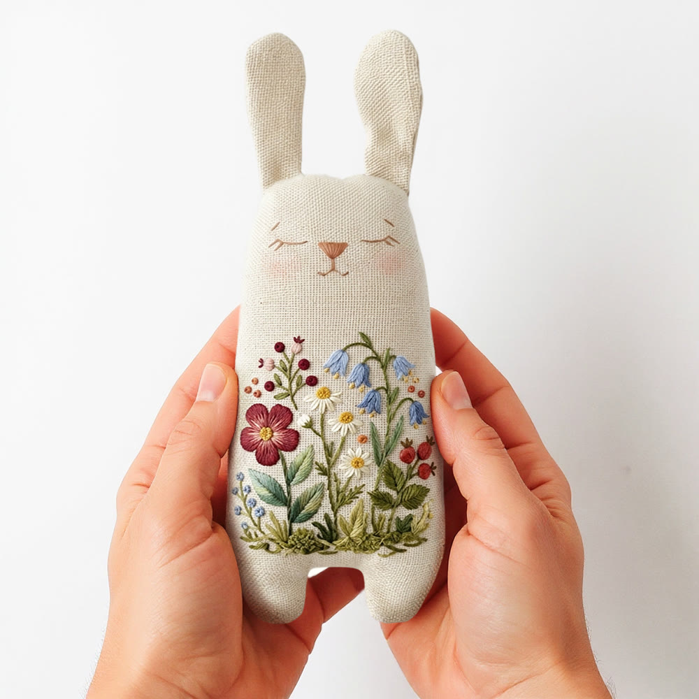 Rubbyoo Bunny Toy Embroidery Kit  - Wildflower | Stuffed Bunny Pattern| Lovely Bunny Craft  - image 3