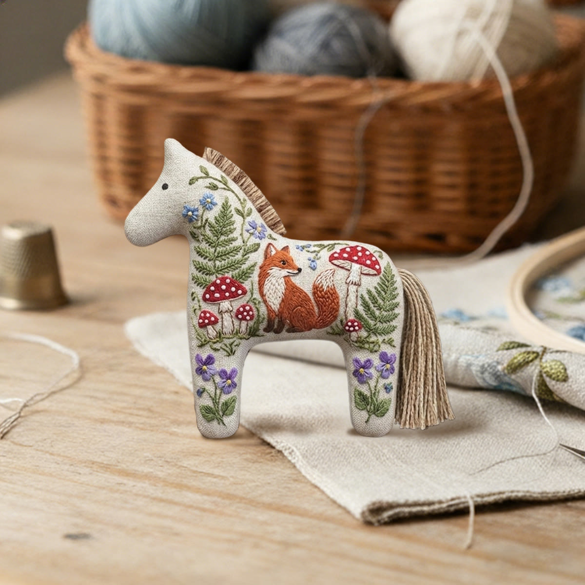 Rubbyoo Dala Horse Embroidery Kit - Red Fox | Cottagecore Gift For Crafter | Child Room Decor - image 4
