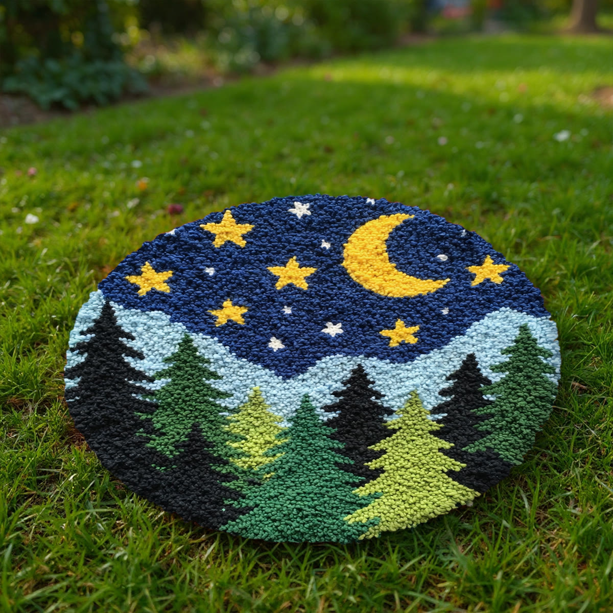 Rubbyoo Latch Hook Rug Kit - Forest At Night | Special Handmade Craft | Diy Versatile Plush Rug - image 6
