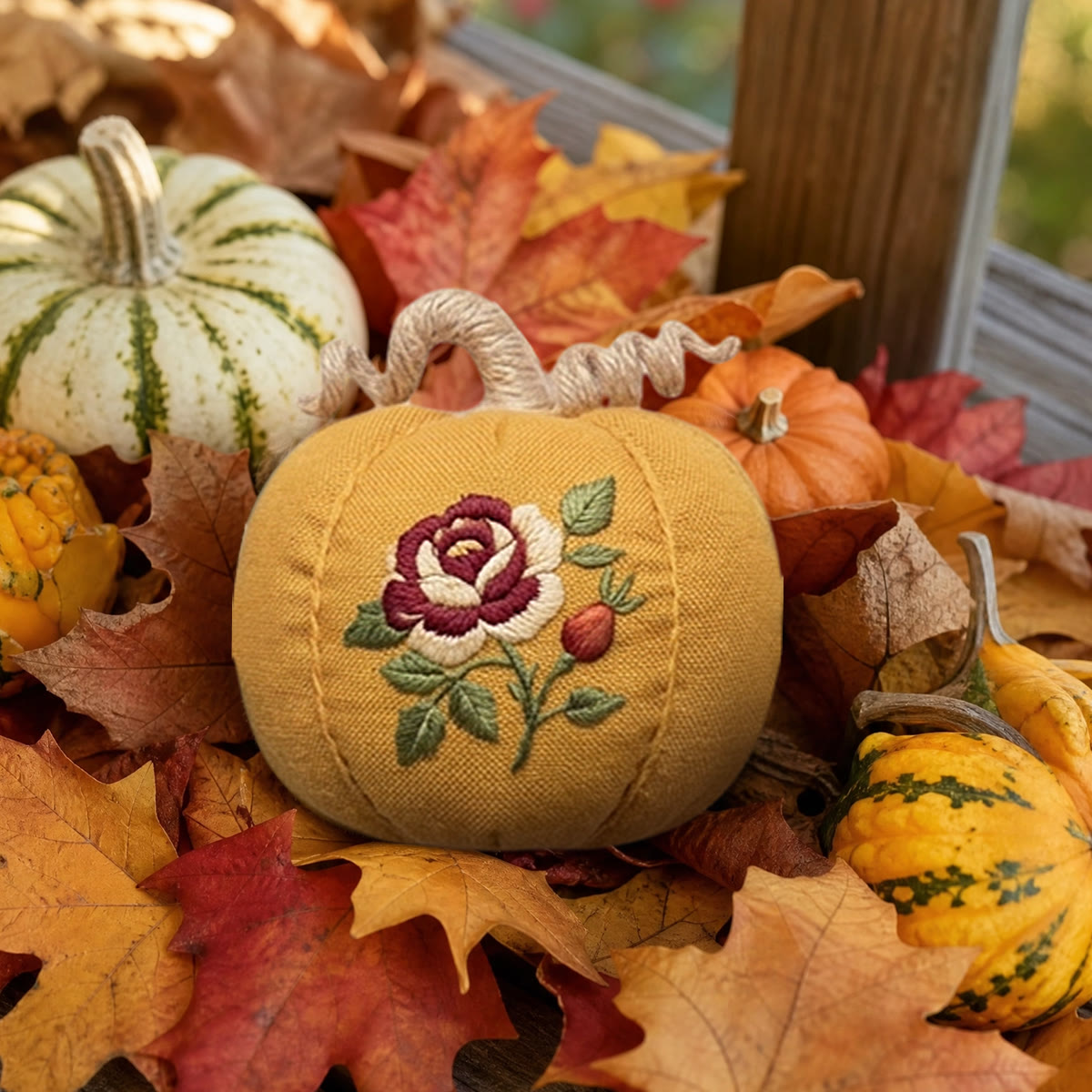 Rubbyoo Halloween Pumpkin Embroidery Kit -  Floral Song | Easy-to-do Hallowmas Style Decor | Elegant Flowers Vibe Gift For Her - image 9