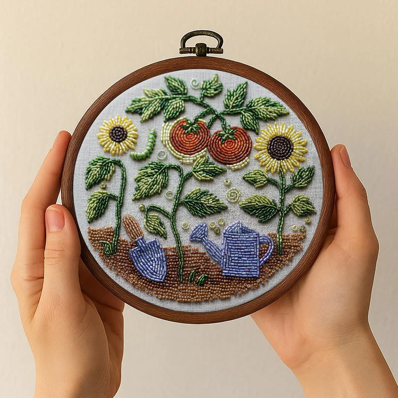 Rubbyoo Bead Embroidery Kit - Vibrant Garden | Diy Botanical Craft | Perfect For Room Ornament - image 7