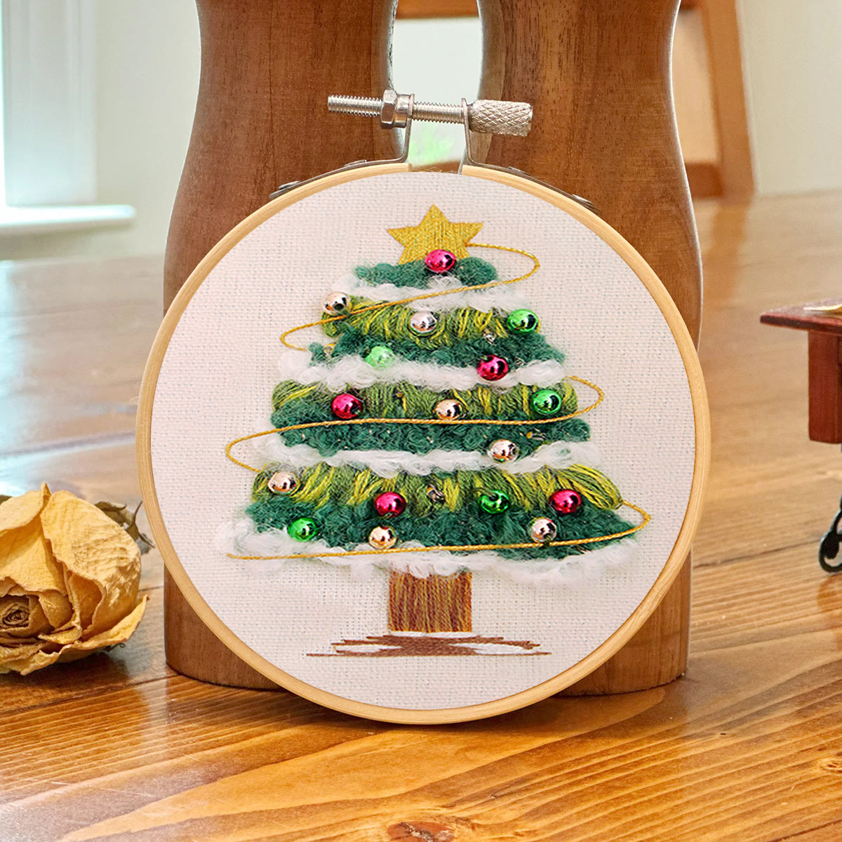 Rubbyoo Embroidery Kit - Shining Christmas Tree | Festive Holiday Decor | Perfect Needle Craft  - image 8