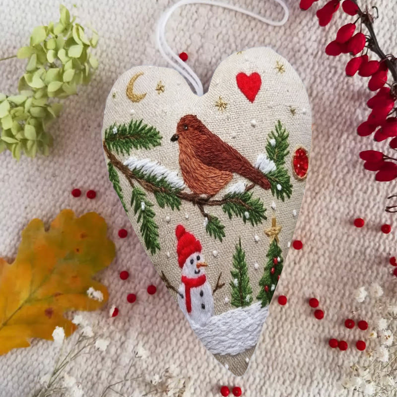 Rubbyoo Heart Embroidery Kit - Snowy Night | Diy Christmas Tree Ornament | Nice Handmade Collection  - image 7
