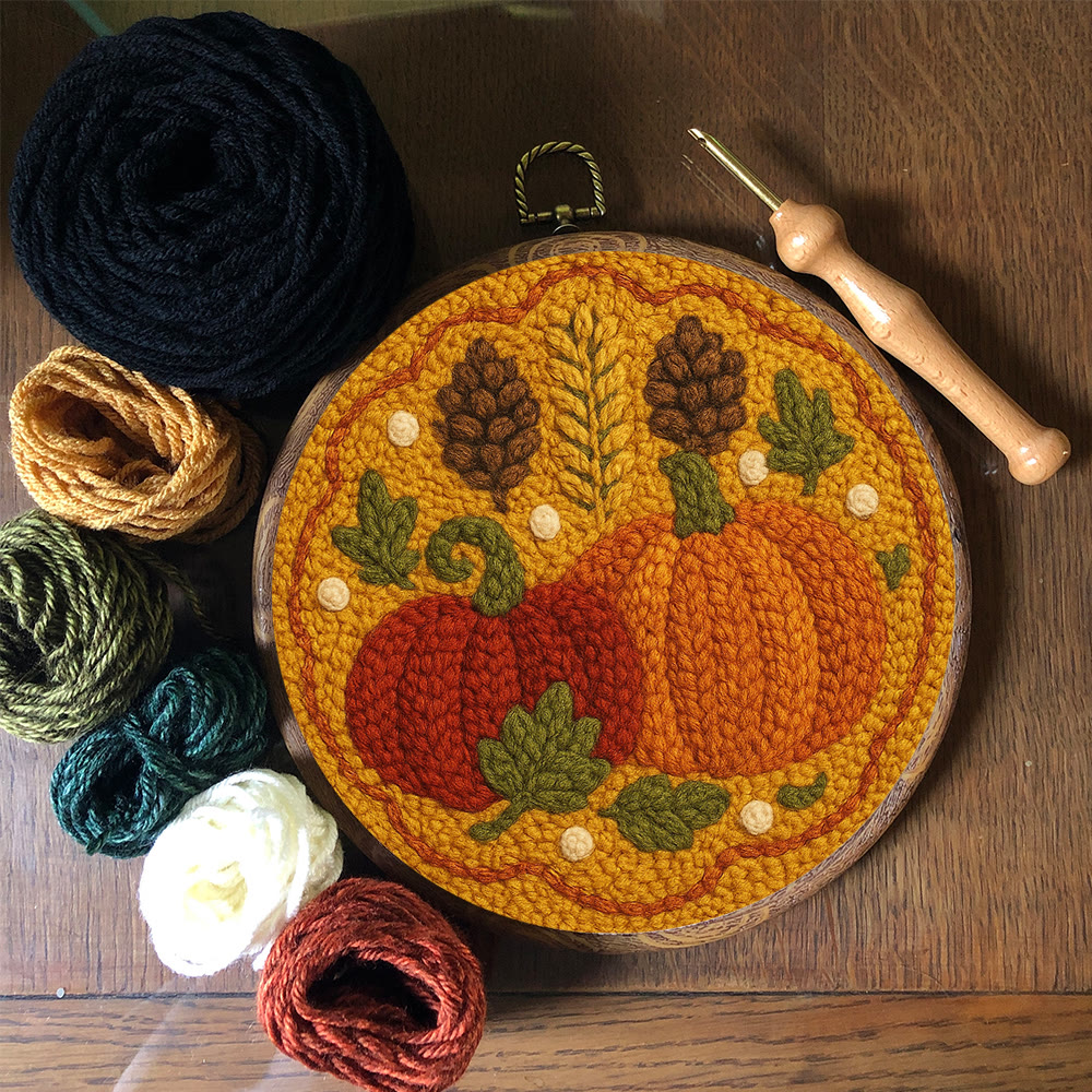  Autumn Pumpkin Punch Needle Kit - Halloween Vibes Handicraft | Unique Thanksgiving Gifts | Diy Home Decor   - image 5