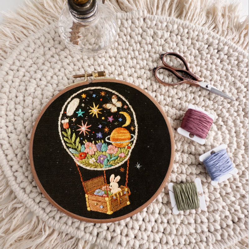 Rubbyoo Embroidery Kit - Bunny Cosmos Balloon | Enchanting Home Accent | Ideal Creative Gift - image 6
