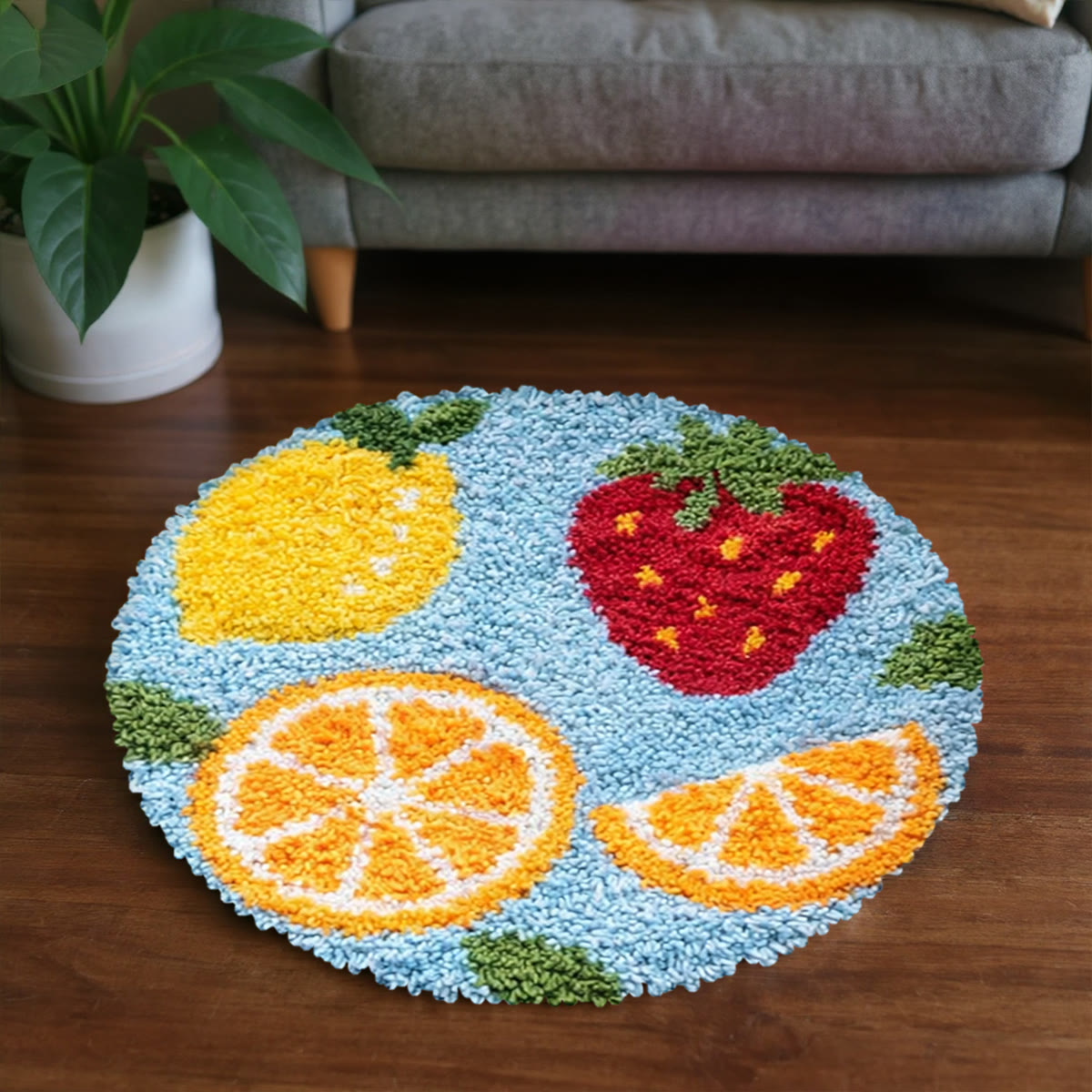 Rubbyoo Latch Hook Rug Kit - Colorful Fruit | Handmade Craft For Starter | Diy Birthday Gift - image 3