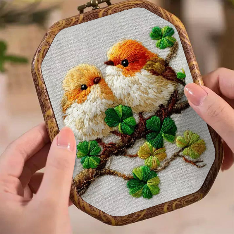 Rubbyoo Embroidery Kit - Twin Birds And Clover | Modern Decorative Craft | Perfect For Beginner Diy - image 7